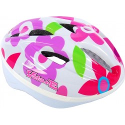 Volare Fietshelm - Skatehelm - Deluxe - Wit - Bloemen - 51-55 cm - Meisjes