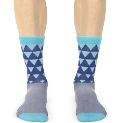 Vrolijke Wielrensokken - Fietssokken - Geometrische print - Blauw - Maat 39-45