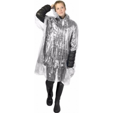 100x wegwerp regenponcho transparant - Wegwerp poncho voor volwassenen