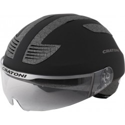 Cratoni Evolution Stadsfiets Helm grijs/zwart - Hoofdomtrek 57-61 cm - vizier