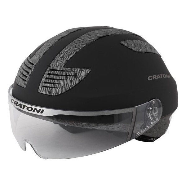 Cratoni Evolution Stadsfiets Helm grijs/zwart - Hoofdomtrek 57-61 cm - vizier