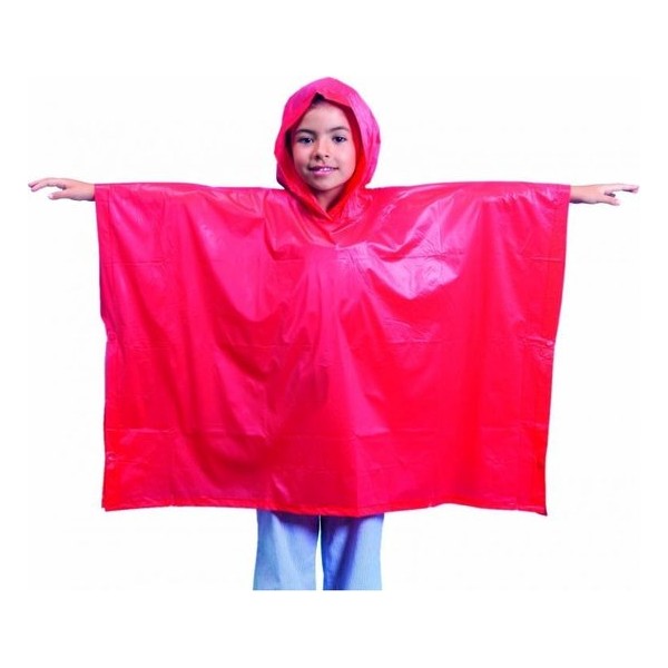 Kinder regen poncho rood