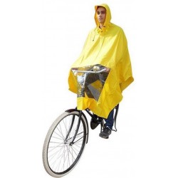 Poncho Regenponcho - Fietsponcho Fiets - Koplampproof Transparant - One Size Unisex Geel - Sport-Plein