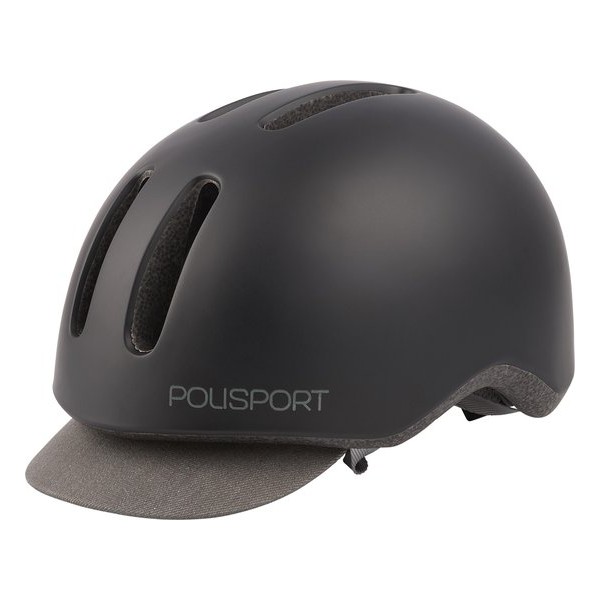 Polisport Commuter fietshelm - Maat M (54-58cm) - Mat Zwart/grijs