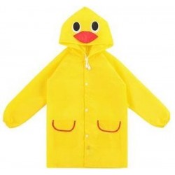 Regenjas capuchon - Kinder poncho  Regenjas -  Regen poncho   - Geel Eend -  Regen poncho 4-6 jaar- 1 maat regenjas