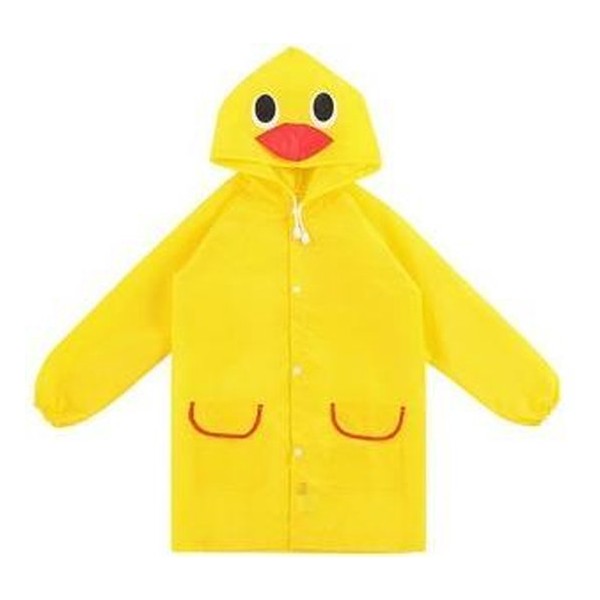 Regenjas capuchon - Kinder poncho  Regenjas -  Regen poncho   - Geel Eend -  Regen poncho 4-6 jaar- 1 maat regenjas