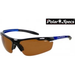 Polar Specs® Polariserende Zonnebril Velocity Sport PS9041 – Metallic Blue Frame – Polarized Brown – Medium – Unisex