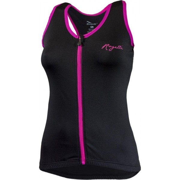 Rogelli Dames Tank Top Abbey - Zwart/FluorPink - Maat L