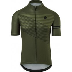 AGU Striped Fietsshirt Essential Heren - Groen - S