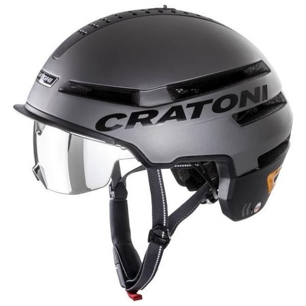 Cratoni Smartride grijs-helm speedpedelec 58-61 cm - NTA 8776 - bluetooth - app - richtingaanwijzers - SOS crash functie