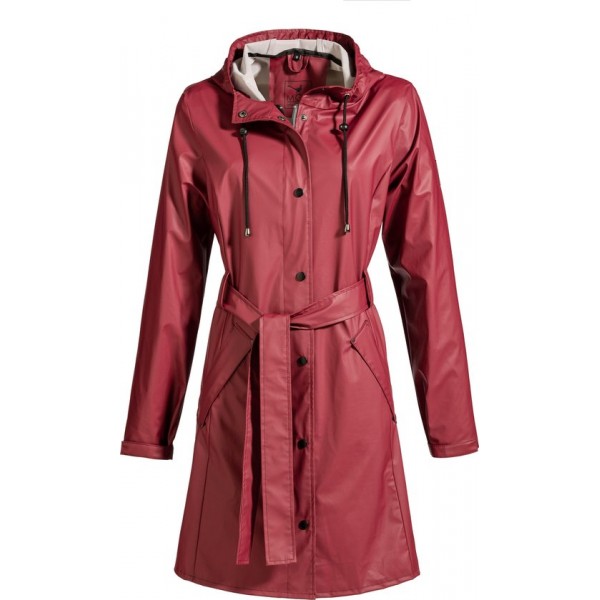 MGO Classic Raincoat Bordeaux - Lange regenjas dames - Maat XXL