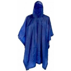 Navy herbruikbare regenponcho voor volwassenen