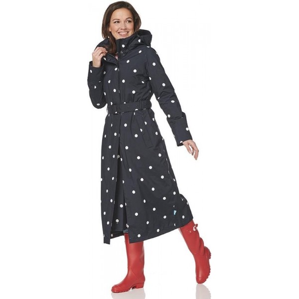 Beth long raincoat black/white -M