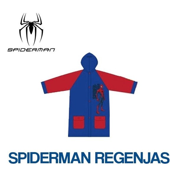 Spiderman Regenjas Blauw / Rood - Maat 6jr / maat 122-134