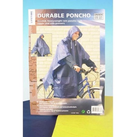 Lifetime Poncho met capuchon donkerblauw