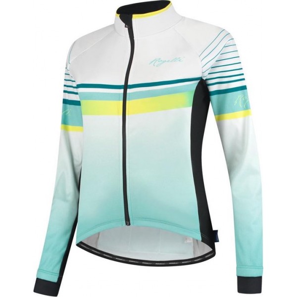 Rogelli Dames Winterjack Impress Turquoise/Geel - Maat S