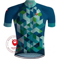 Wielershirt - Escher's CUBES Blauw/Groen - REDTED(M)