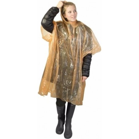 10x wegwerp regenponcho oranje - poncho