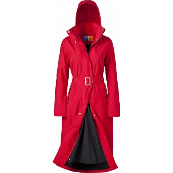 Rode lange regenjas   (Long Raincoat) Rosa van Happy Rainy Days M