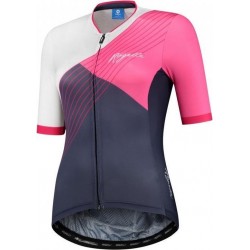 Ds Wielershirt KM Divine Blauw/Wit/Roze XS