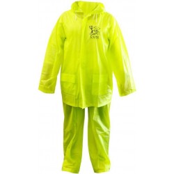 C-line Regenpak met Capuchon - Unisex - Geel - Maat XL – Regenjas – Regenbroek – Regenkleding