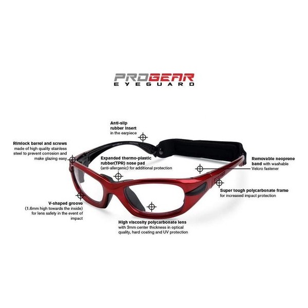 Progear Eyeguard Metallic Black voetbal sportbril