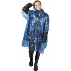 3x wegwerp regenponcho blauw - poncho