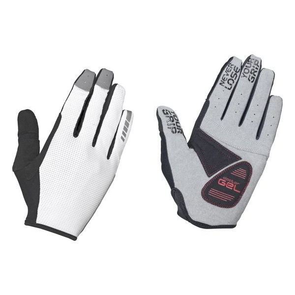 GripGrab Shark Padded Full Finger Handschoenen - Wit - Unisex - Maat L