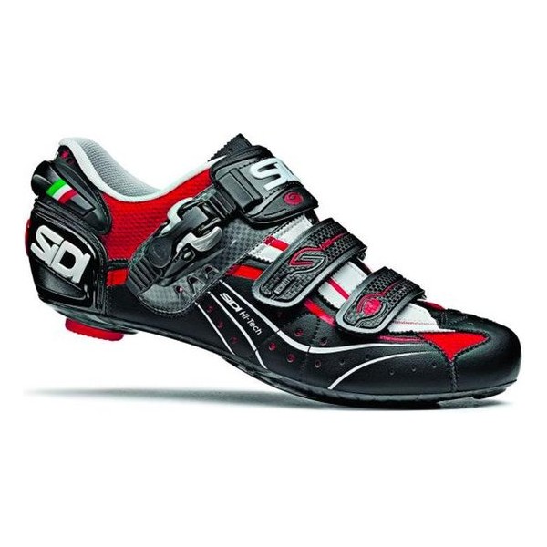 Sidi Genius 6.6 - Fietsschoenen - Carbon - Rood/Zwart/Wit - Maat 47