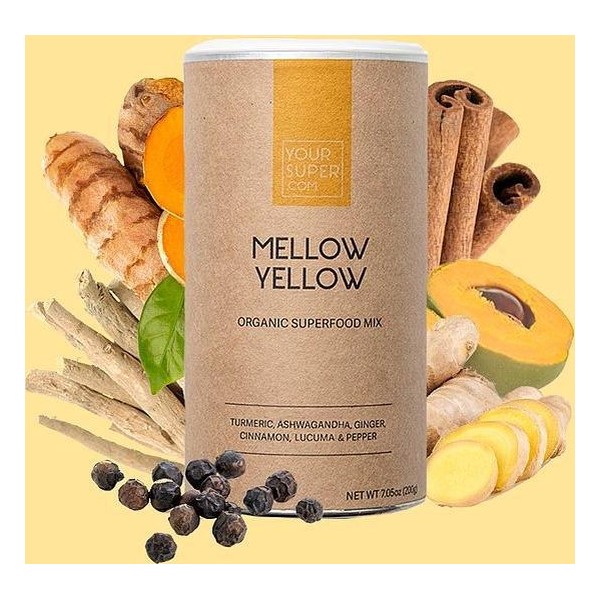 Your Super - MELLOW YELLOW - Organic Superfood Mix - Ontspanning & Rust & top bij Artrose  (200g)