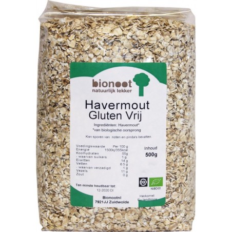 Bionoot Biologisch Havermout glutenvrij - 500 gram