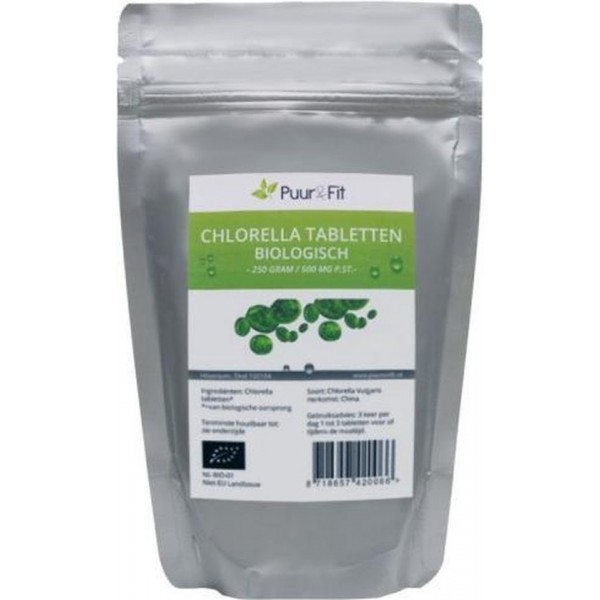 Puur&Fit Chlorella Tabletten Biologisch 500 mg - 500 tabletten - 250 gram