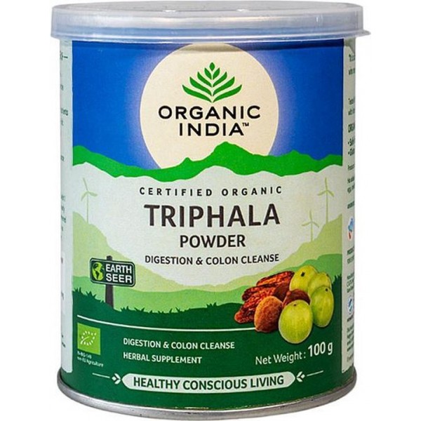 Organic India Triphala powder biologisch 100 g can