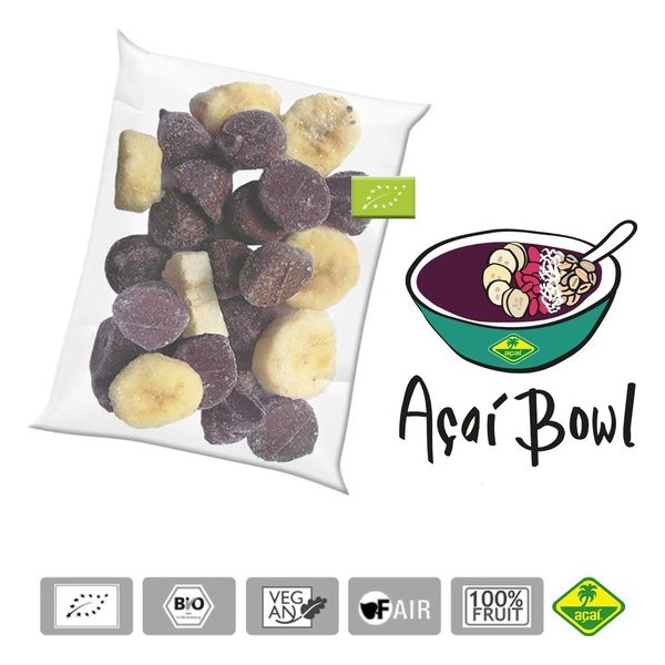 Acai bowl BIO – bevroren fruit puree (pulp) en IQF bowl packs - Acai fine fruits club - 4,8 kg (40x120g)