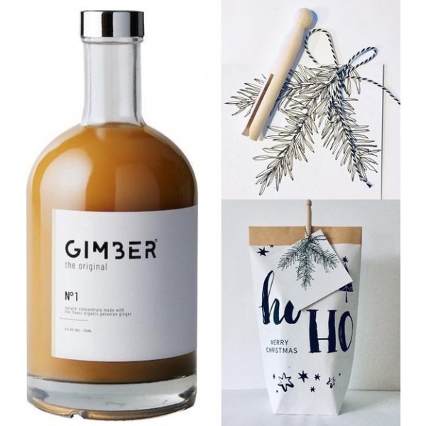 Gimber the Original 700 ml in Kerst verpakking met Kerstkaart