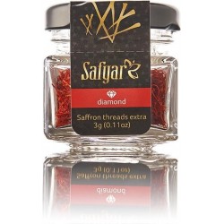 Saffraan Safyar Diamond 3 gram - Glazen pot. Perfect voor paella of risotto