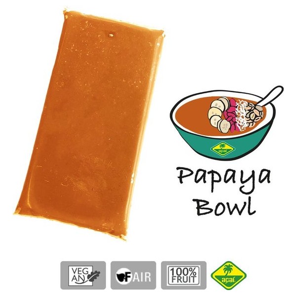 Papaya - Bevroren fruit puree (pulp) - Acai fine fruits club - puree 4 Kg (40 x 100 g)