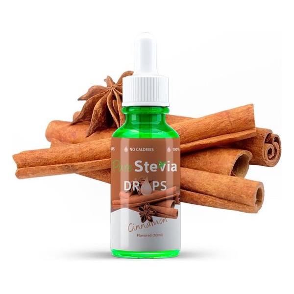 Stevia Drops Cinnamon 50ml - PureStevia - Stevia druppels - Flavor drops - Kaneel - Lekker Verfrissend !